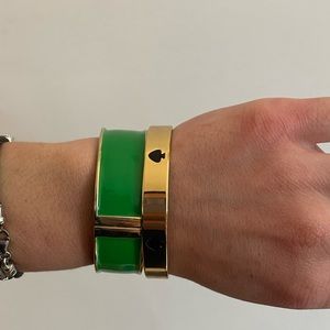 Bracelet Set - Kate Spade Gold Bangle & Green/Gold Magnetic Bangle